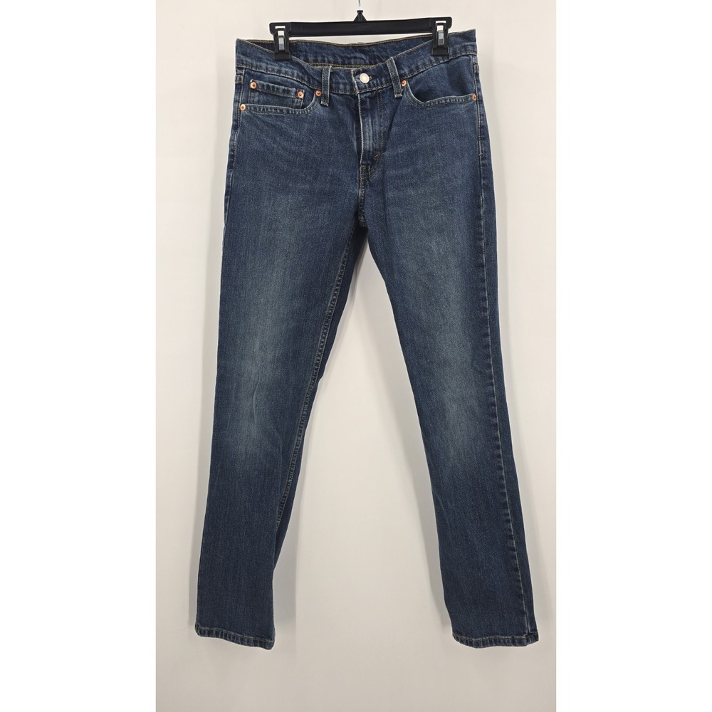 Levi's 511 Men Jeans 32x34 Blue Denim Slim Straight Pockets Mid Rise Dark Wash